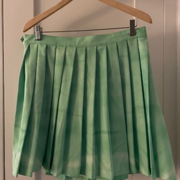 Lazy Oaf Green Pleated Mini Skirt - Picture 4 of 5